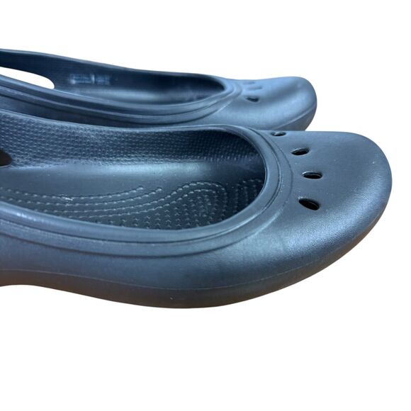 Crocs Kadee Womens Black Rubber Flats Slip On Round Toe Shoes Comfort sz 7 - Picture 13 of 16